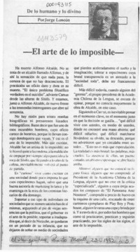 El arte de lo imposible  [artículo] Jorge Loncón.