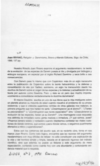 Religión y darwinismo  [artículo] Rogelio Rodríguez M.