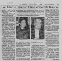 En Octubre estrenan filme "Palomita blanca"