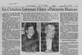 En Octubre estrenan filme "Palomita blanca"