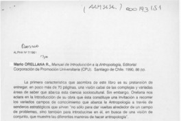 Manual de introducción a la antropología  [artículo] Amílcar Forno Sparosvich.