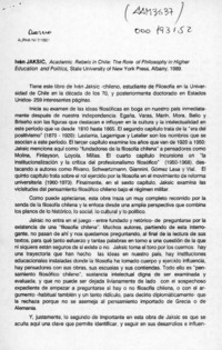 Academic rebels in Chile, the role of philosophy in higher education and politics  [artículo] Rogelio Rodríguez M.