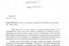 En torno a Heidegger