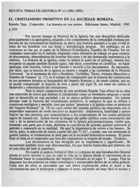 El Cristianismo primitivo de la sociedad romana