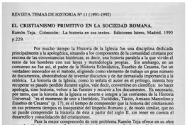 El Cristianismo primitivo de la sociedad romana