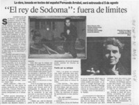 "El rey de Sodoma", fuera de límites  [artículo] Jazmín Lolas.