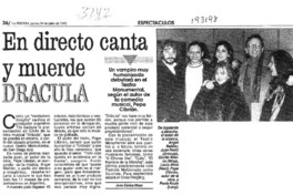 En directo canta y muerde Drácula  [artículo].