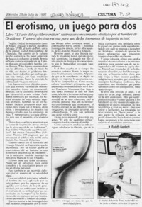 El erotismo, un juego para dos  [artículo] Rodolfo Gambetti.