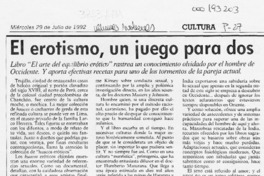 El erotismo, un juego para dos  [artículo] Rodolfo Gambetti.