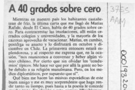 A 40 grados sobre cero  [artículo] Juan Rubén Valenzuela.