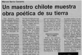 Un Maestro chilote muestra obra poética de su tierra