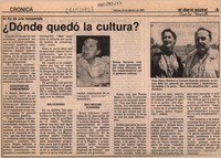 Dónde quedó la cultura?  [artículo].