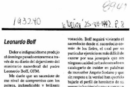 Leonardo Boff  [artículo] Guillermo Encina.