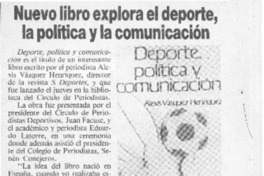 Nuevo libro explora el deporte, la política y la comunicación  [artículo].