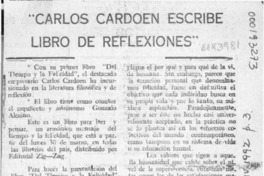 Carlos Cardoen escribe libro de reflexiones  [artículo].