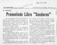 Presentado libro "Senderos"  [artículo].