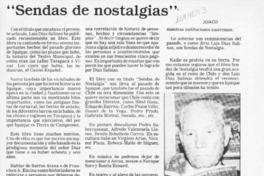 "Sendas de nostalgias"  [artículo] Joaco.