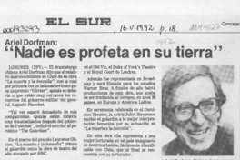 "Nadie es profeta en su tierra"  [artículo].