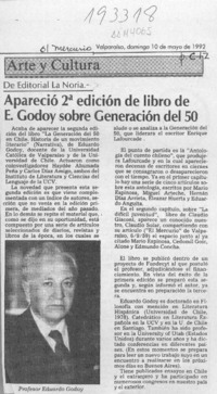 Apareció 2a edición de libro de E. Godoy sobre generación del 50  [artículo].