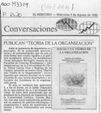 Publican "Teoría de la Organización"  [artículo].