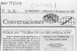 Publican "Teoría de la Organización"  [artículo].