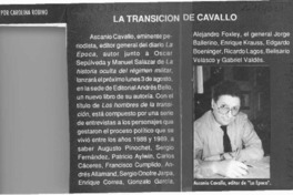 La transición de Cavallo  [artículo] Carolina Robino.