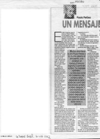 Un Mensaje de optimismo  [artículo].