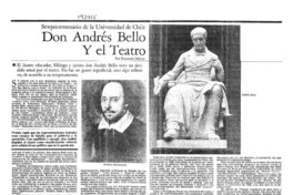 Don Andrés Bello y el teatro  [artículo] Fernando Debesa.