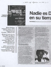 Nadie es Dorfman en su tierra --