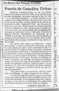 Poesía de González Urízar  [artículo] Alberto Arraño.