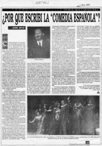 Por qué escribí la "Comedia española"?  [artículo] Jaime Silva.