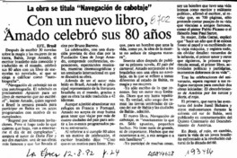 Con un nuevo libro, Amado celebró sus 80 años  [artículo].