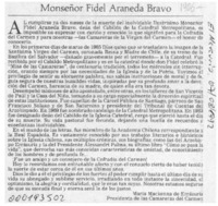 Monseñor Fidel Araneda Bravo  [artículo] María Mackenna de Errázuriz.