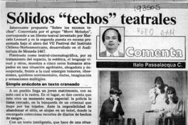 Sólidos "techos" teatrales  [artículo] I. Passalacqua C.