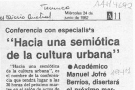 "Hacia una semiótica de la cultura urbana"  [artículo].