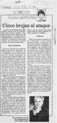 Cinco brujas al ataque  [artículo] Yolanda Montecinos.