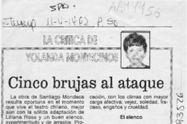 Cinco brujas al ataque  [artículo] Yolanda Montecinos.