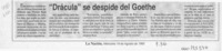 "Drácula" se despide del Goethe  [artículo].