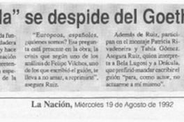 "Drácula" se despide del Goethe  [artículo].