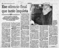 Ese silencio final que tanto inquieta  [artículo] Lucía Zamora.