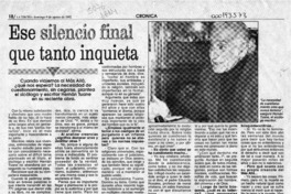 Ese silencio final que tanto inquieta  [artículo] Lucía Zamora.