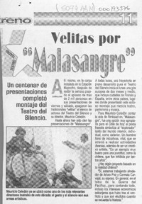 Velitas por "Malasangre"  [artículo].