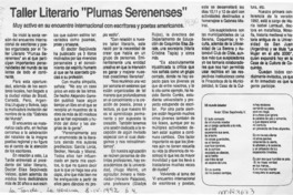 Taller Literario "Plumas serenenses"  [artículo].