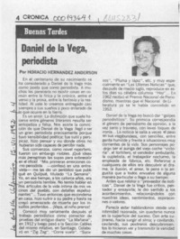 Daniel de la Vega, periodista  [artículo] Horacio Hernández Anderson.