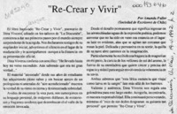 "Re-Crear y Vivir"  [artículo] Amanda Fuller.