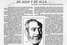 De aquí y de allá --  [artículo] Ernesto Livacic Gazzano.