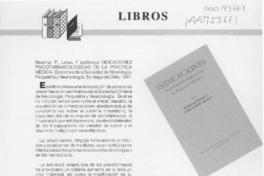 Indicaciones psicofarmacológicas en la práctica médica  [artículo] J. M. W.