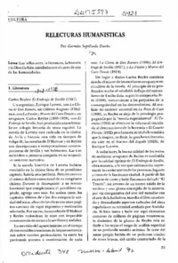 Relecturas humanísticas  [artículo] Germán Sepúlveda Durán.