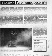Puro humo, poco arte  [artículo] Carlos Mella Larraín.