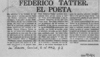 Federico Tatter, el poeta